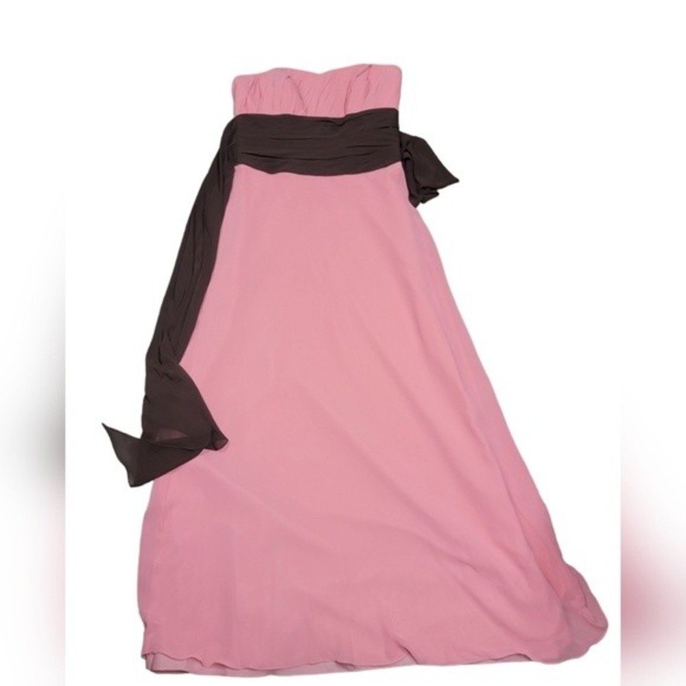 B2 Strapless Hydrangea/Espresso Empire Waist Special Occasion Dress Size 12 NWT